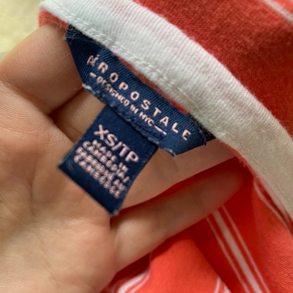 Peach pink Aeropostale halter crop top, striped, size XS - Picture 4 of 4